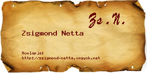 Zsigmond Netta névjegykártya